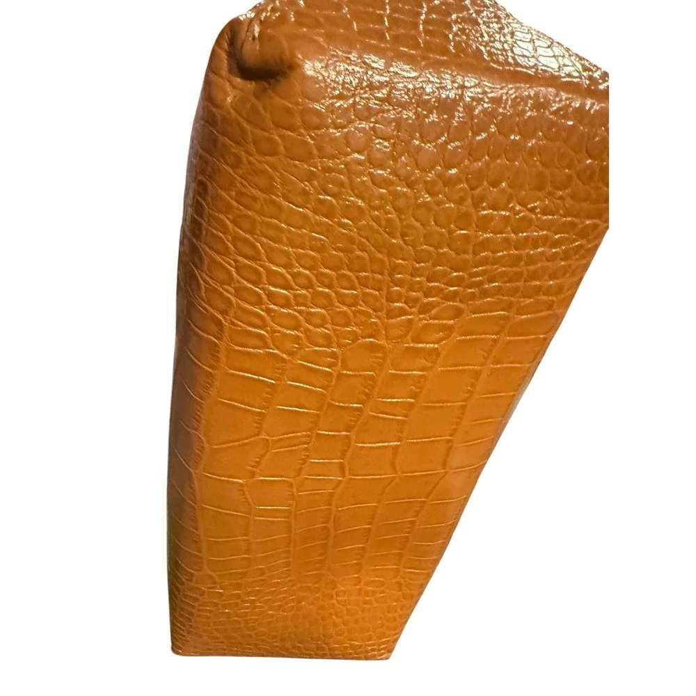 Michael Kors Fulton Canvas Large Tote Ecru Luggage Croc Embossed Bag 30S3GFCT3C